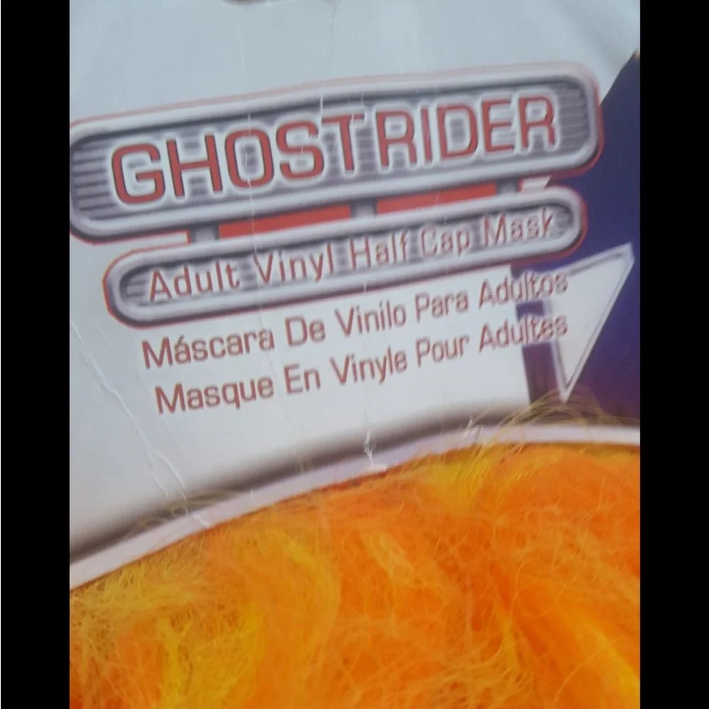 Ghost Rider w/ 1/2 vinl cap Mask adult 2004 new vintage MARVEL LICENSED PRODUCT